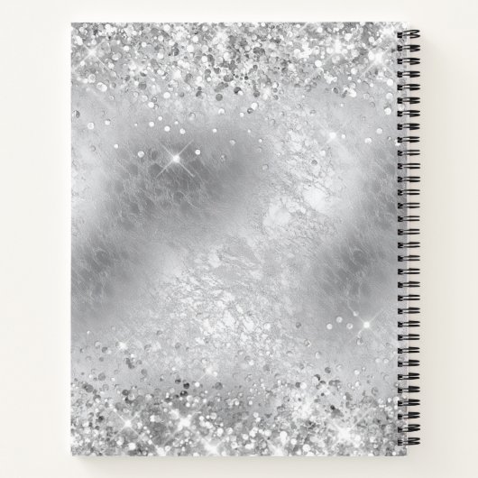 Glittery Zilver Frosted Glas 60e verjaardag Gast Notitieboek (Achterkant)