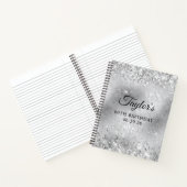 Glittery Zilver Frosted Glas 60e verjaardag Gast Notitieboek (Binnen)