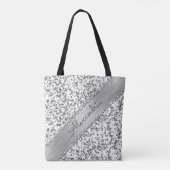 Glittery Zilver Gepersonaliseerd Marmer Tote Bag (Achterkant)
