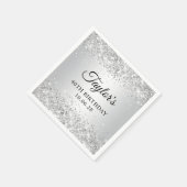 Glittery Zilver Ombre 40e Verjaardag Servet (Hoek)