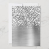 Glittery Zilveren Ballon Glam 75e Verjaardag Kaart (Achterkant)