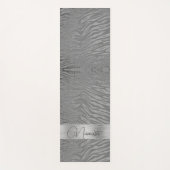 Glittery Zilveren Zebra Print op Grijs Gepersonali Yogamat (Voorkant)