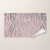 Glittery Zilveren Zebra Print op Roze Blush Bad Handdoek (Handdoek)