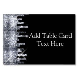 Glittery Zwart/Zilveren Glamour Trouwnaam Plaats Kaart