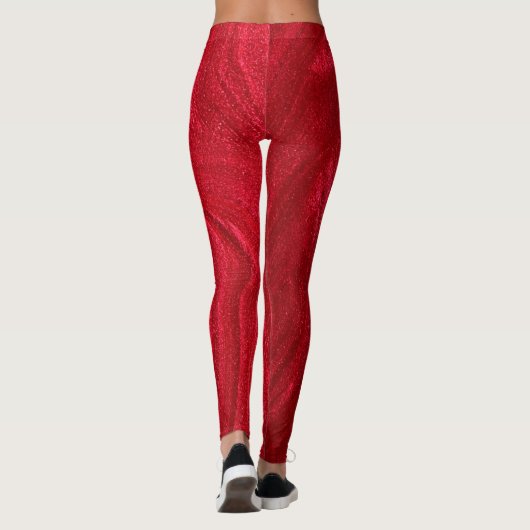 GLITTRIG RODE LEGGINGS (Achterkant)