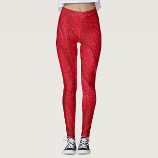 GLITTRIG RODE LEGGINGS