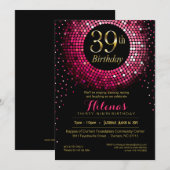 Glitz Bling Confetti 39th Birthday | fuchsiegoud Kaart (Voorkant / Achterkant)