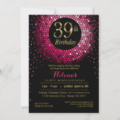 Glitz Bling Confetti 39th Birthday | fuchsiegoud Kaart (Voorkant)