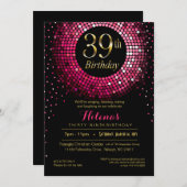 Glitz Bling Confetti 39th Birthday | fuchsiegoud Kaart (Voorkant / Achterkant)