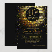 Glitz Bling Confetti 40ste verjaardag | goudzwart Kaart (Voorkant / Achterkant)