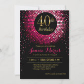 Glitz Bling Confetti 40th Birthday | fuchsiegoud Kaart (Voorkant)