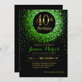 Glitz Bling Confetti 40th Birthday | groen goud Kaart (Voorkant / Achterkant)