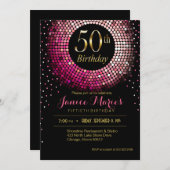 Glitz Bling Confetti 50th Birthday roze goud zwart Kaart (Voorkant / Achterkant)