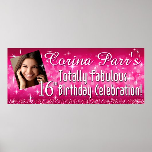 Glitz Bling Glitter Sparkle Banner 40,5 x 16,5 Poster (Voorkant)