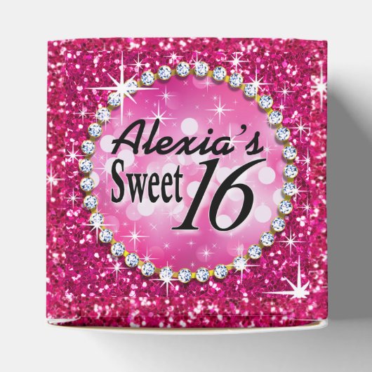 Glitz Bling Glitter Sparkle | fuchsia Bedankdoosjes (Bovenkant)