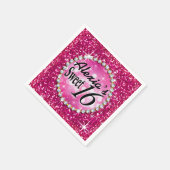 Glitz Bling Glitter Sparkle Sweet 16 | fuchsia Servetten (Hoek)