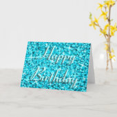 Glitz Blue Birthday card tekst Kaart (Gele Bloem)