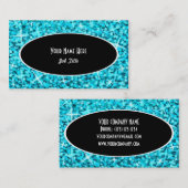 Glitz Blue Black Oval visitekaartje (Voorkant / Achterkant)
