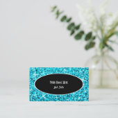 Glitz Blue Black Oval visitekaartje (Staand voorkant)