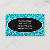 Glitz Blue Black Oval visitekaartje (Achterkant)