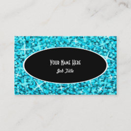 Glitz Blue Black Oval visitekaartje