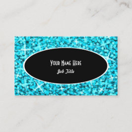 Glitz Blue Black Oval visitekaartje
