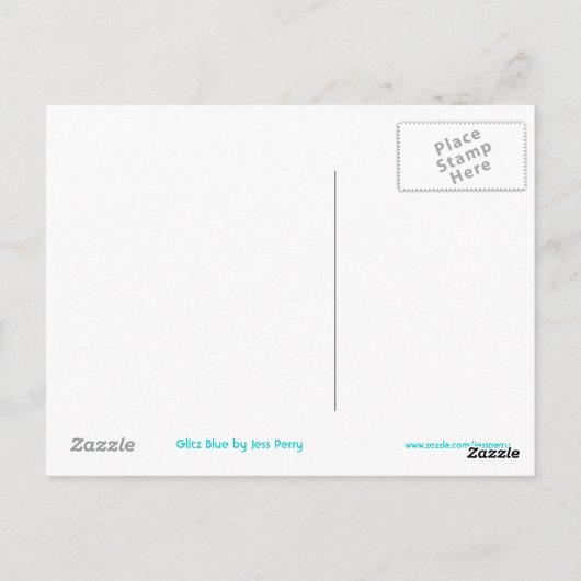 Glitz Blue dollar '$' briefkaart (Achterkant)