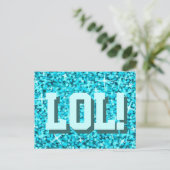 Glitz Blue 'LOL'-briefkaart Briefkaart (Staand voorkant)