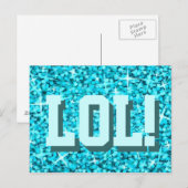 Glitz Blue 'LOL'-briefkaart Briefkaart (Voorkant / Achterkant)