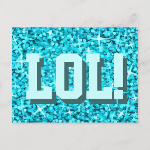 Glitz Blue 'LOL'-briefkaart Briefkaart