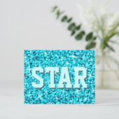 Glitz Blue 'STAR'-briefkaart Briefkaart (Staand voorkant)