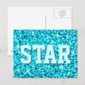 Glitz Blue 'STAR'-briefkaart Briefkaart (Voorkant / Achterkant)