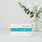 Glitz Blue stripe visitekaartje wit (Staand voorkant)