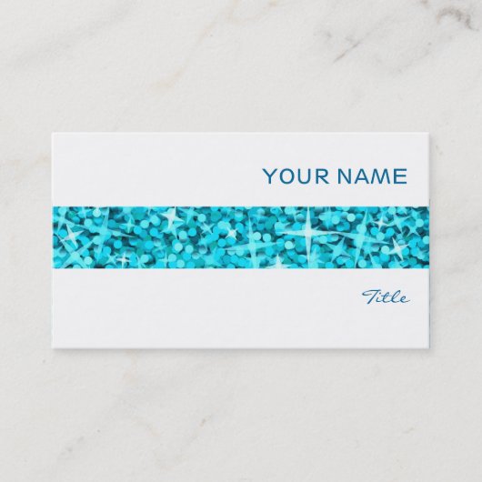 Glitz Blue stripe visitekaartje wit (Voorkant)