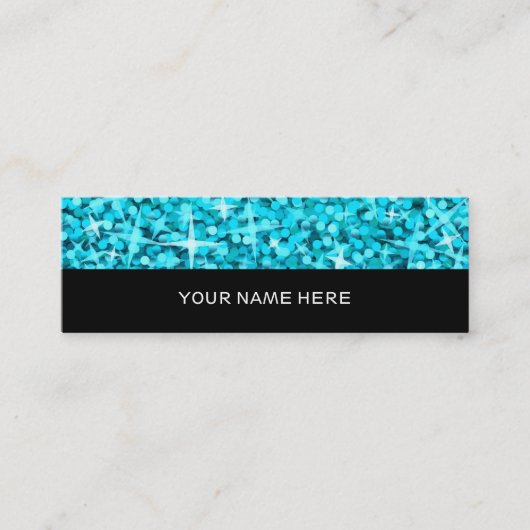 Glitz Blue visitekaartje skinny black (Voorkant)
