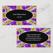 Glitz Brits "Gold" zwarte ovaal visitekaartje (Voorkant / Achterkant)