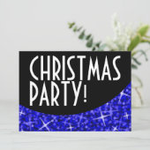 Glitz Dark Blue black curve 'kerstfeest' Kaart (Staand voorkant)