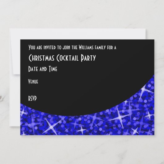 Glitz Dark Blue black curve 'kerstfeest' Kaart (Achterkant)