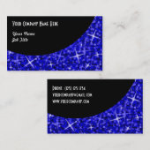 Glitz Dark Blue Black Curve-visitekaartje Visitekaartje (Voorkant / Achterkant)