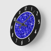 Glitz Dark Blue Black 'Numbers' klok rond (Hoek)