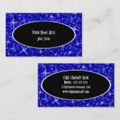 Glitz Dark Blue Black Oval visitekaartje (Voorkant / Achterkant)