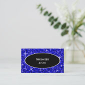 Glitz Dark Blue Black Oval visitekaartje (Staand voorkant)