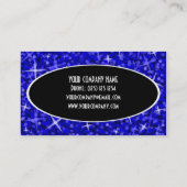 Glitz Dark Blue Black Oval visitekaartje (Achterkant)