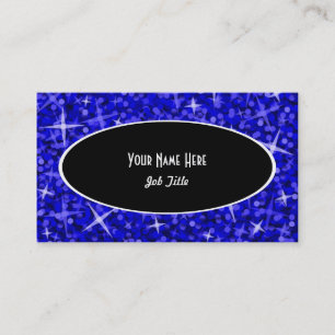 Glitz Dark Blue Black Oval visitekaartje