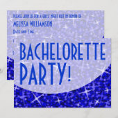 Glitz Dark Blue curve 'Bachelorette Party'. Kaart (Voorkant / Achterkant)