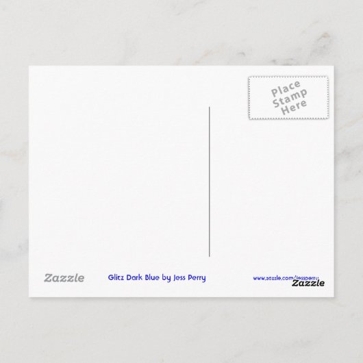 Glitz Dark Blue dollar '$' briefkaart (Achterkant)