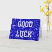 Glitz Dark Blue 'Good Luck' Jouw tekst-kaart Kaart (Gele Bloem)
