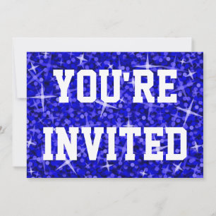 Glitz Dark Blue Je bent uitgenodigd voor witte tek Kaart