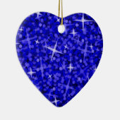 Glitz Dark Blue-sierhart Keramisch Ornament (Rechts)