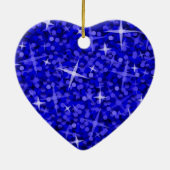 Glitz Dark Blue-sierhart Keramisch Ornament (Achterkant)